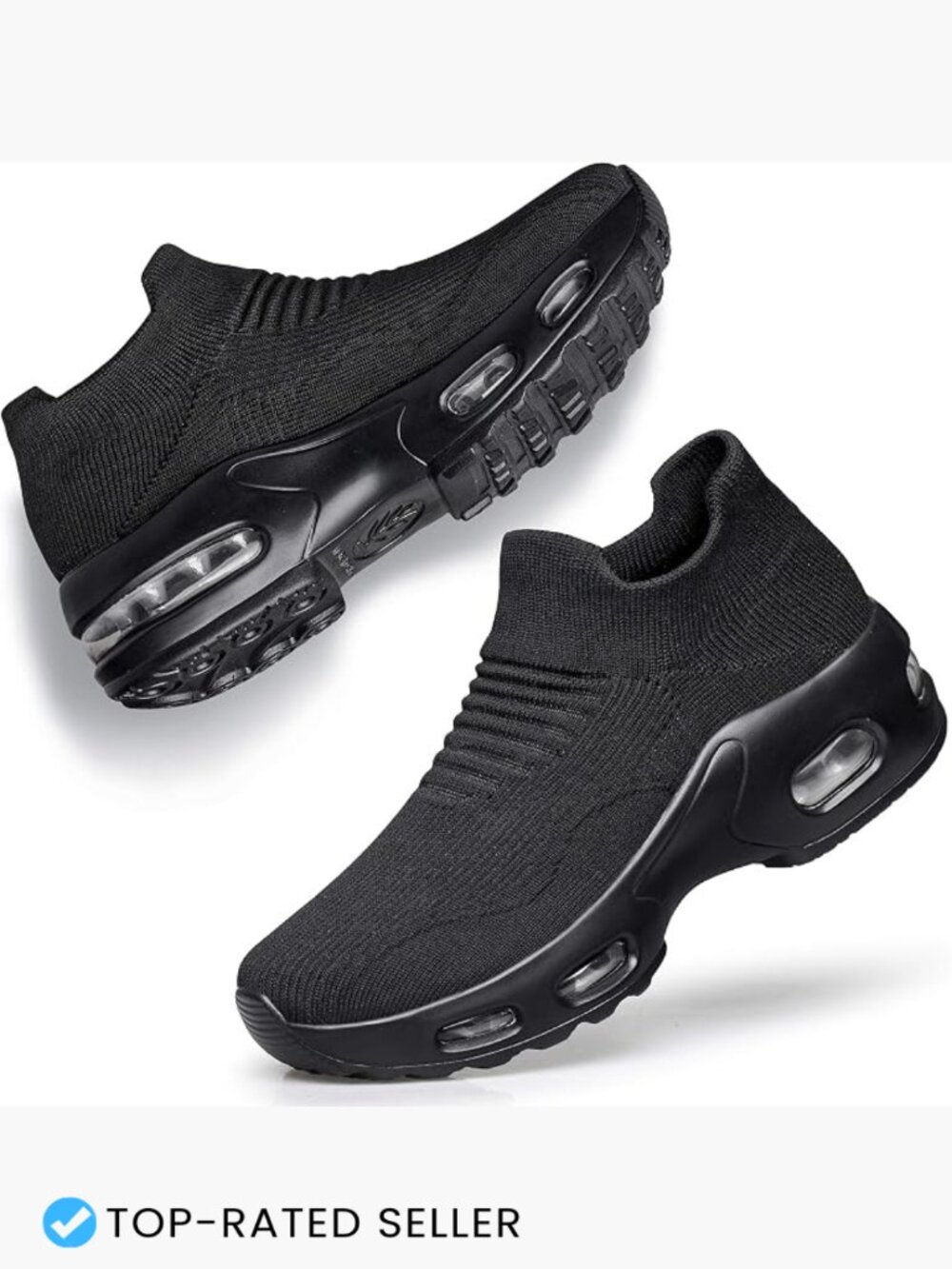 Slip On Walking Sneakers Mesh Air Cushion Platform Breathable Casual Loafer